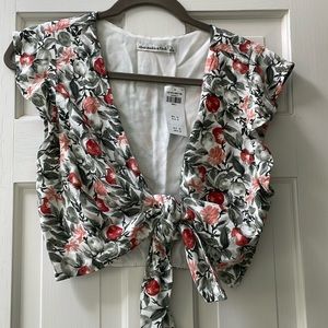 Abercrombie size small crop tie front top